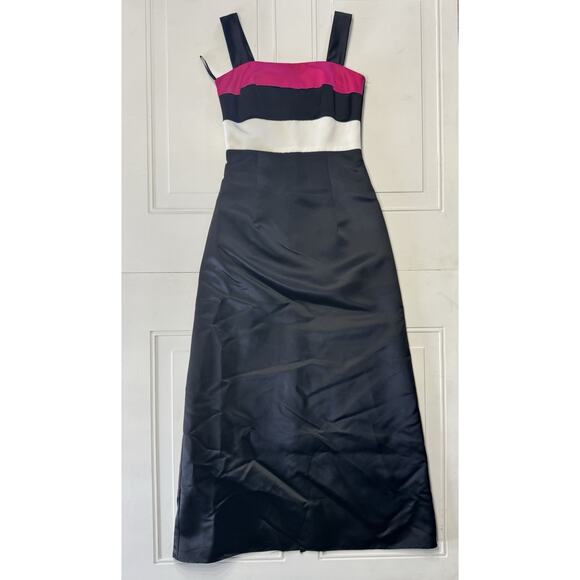 Jessica McClintock Dresses & Skirts - Vintage Jessica Mcclintock For Gunne Sax Dress Black Pink White Satin Size 5